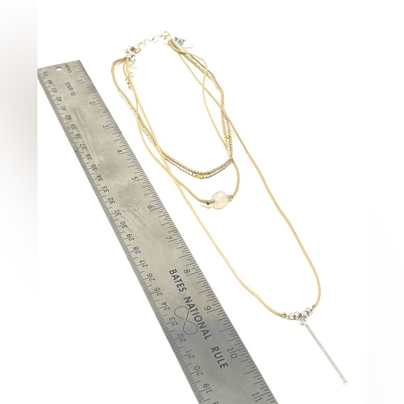 New Free People x Nakamol Bohemian Layered Beaded Stone Necklace - Picture 6 of 6